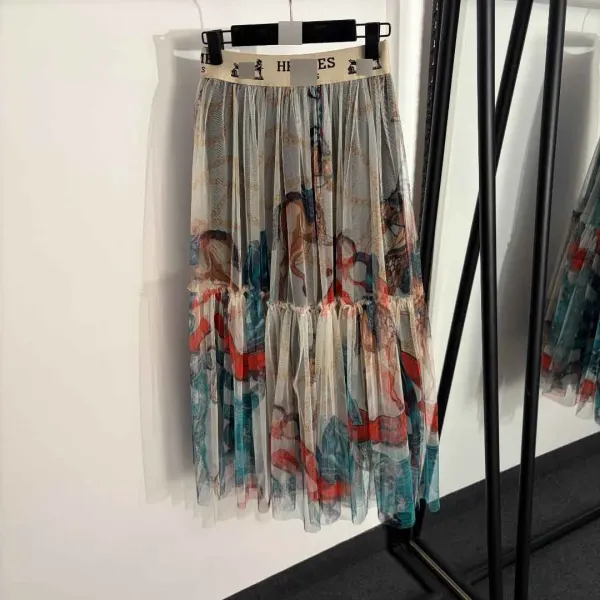 Hermès Horse Print T-Shirt and Tulle Skirt Set Multicolor - 9