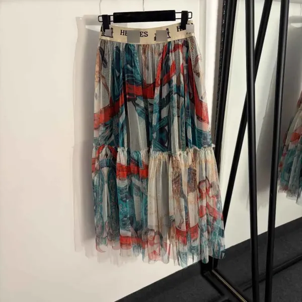 Hermès Horse Print T-Shirt and Tulle Skirt Set Multicolor - 10