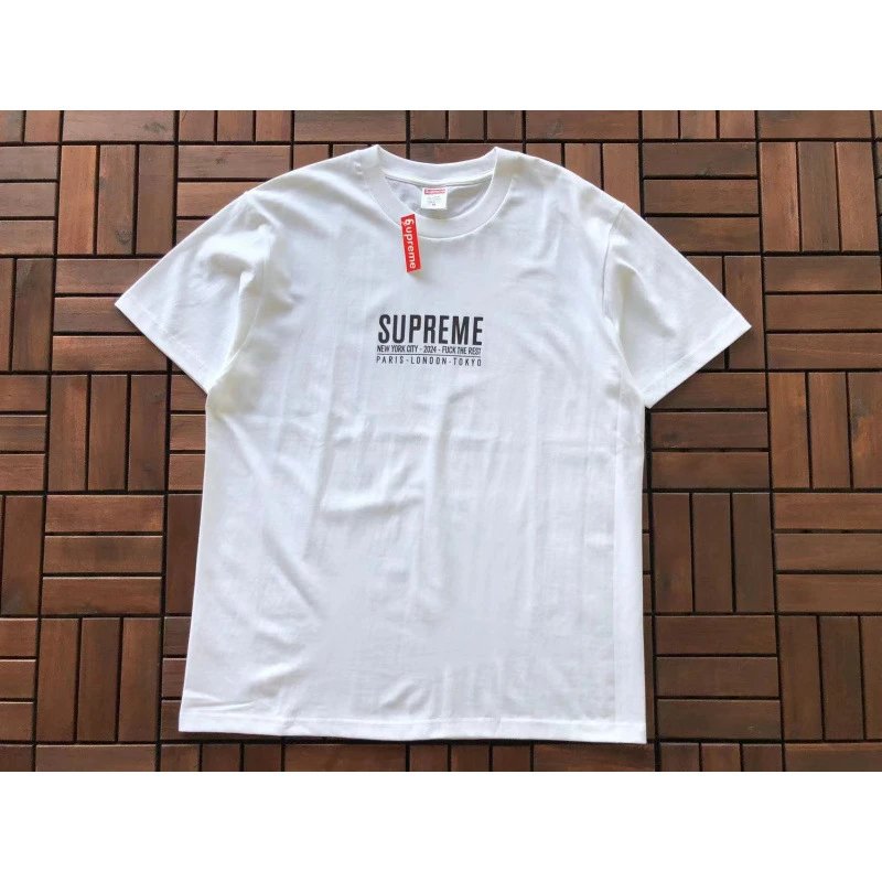 Supreme T-Shirts Short-Sleeve Graphic T-Shirt — B376 PARIS TEE white