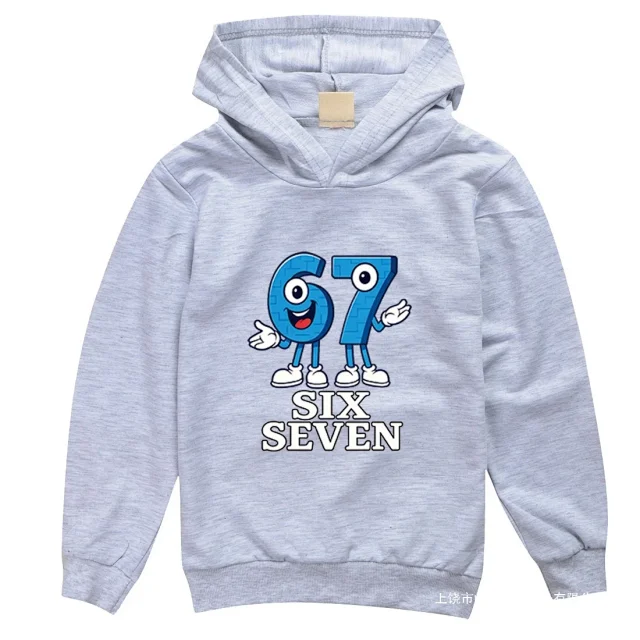 Unbranded Hoodies & Sweatshirts Children's hooded sweatshirt with Six Seven graphic print product detail image 3