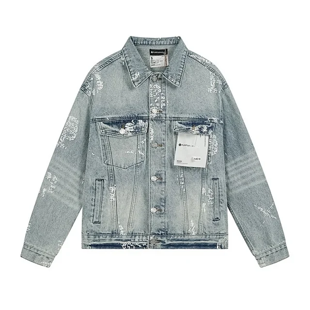 Purple Brand Jackets Washed graphic denim product detail image 3