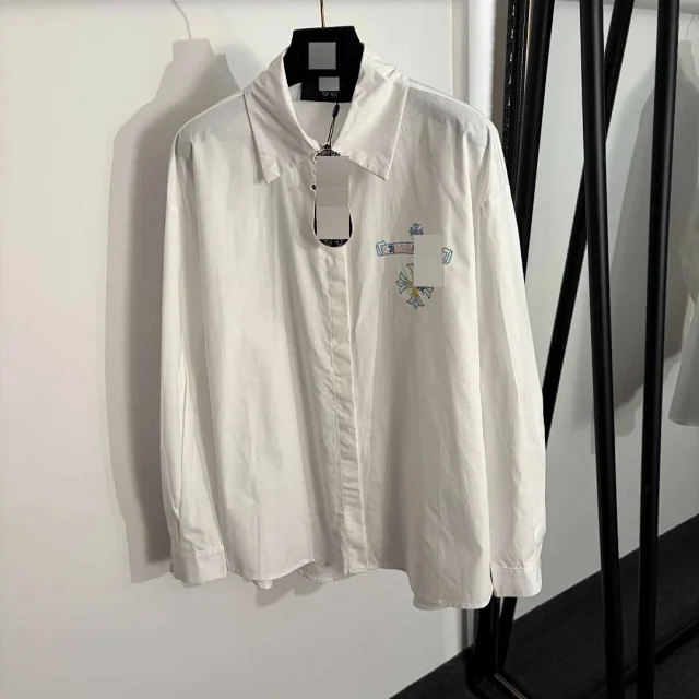 Unbranded Shirts Long-Sleeve Button-Up Shirt with Rhinestone Cross Graphic product detail image 2