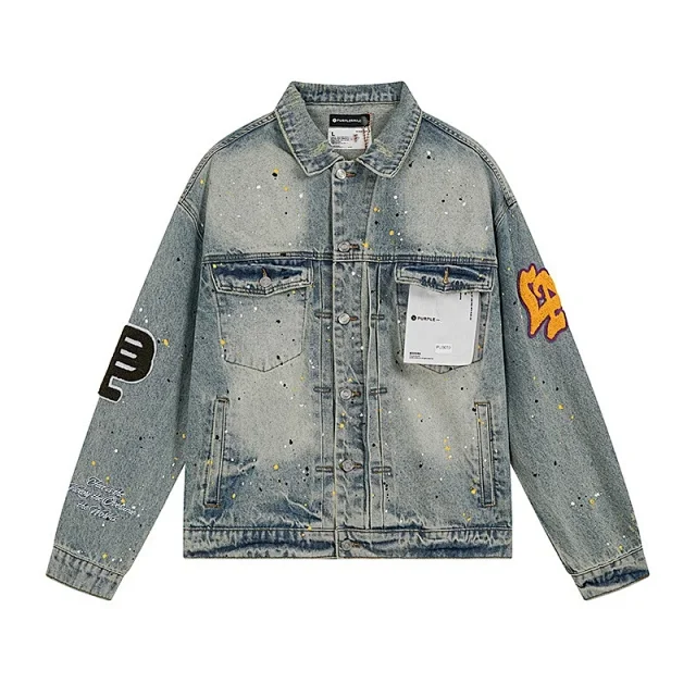 Purple Brand Jackets Washed graphic denim product detail image 6