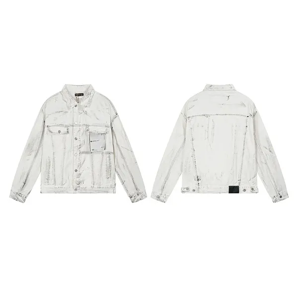 Amiri Distressed Patchwork Denim Jacket Light Wash - 9