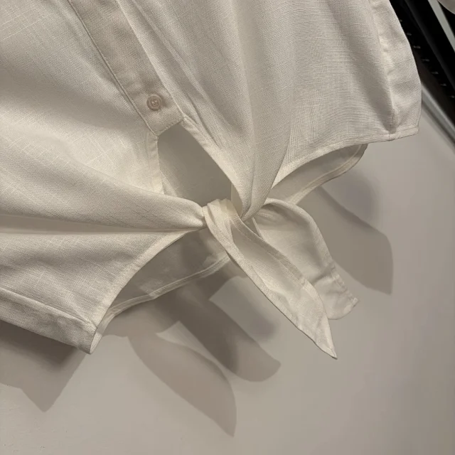 Polo Ralph Lauren Shirts Long-Sleeve Tie-Front Linen Shirt product detail image 7