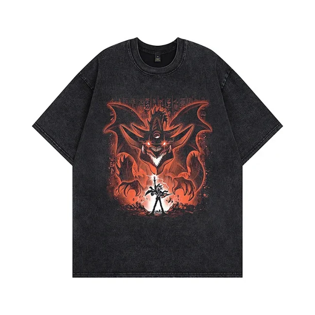 Unbranded T-Shirts Washed graphic short-sleeve crew-neck T-shirt product detail image 3