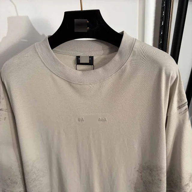 Unbranded T-Shirts Oversized distressed embroidered-logo T-shirt product detail image 4