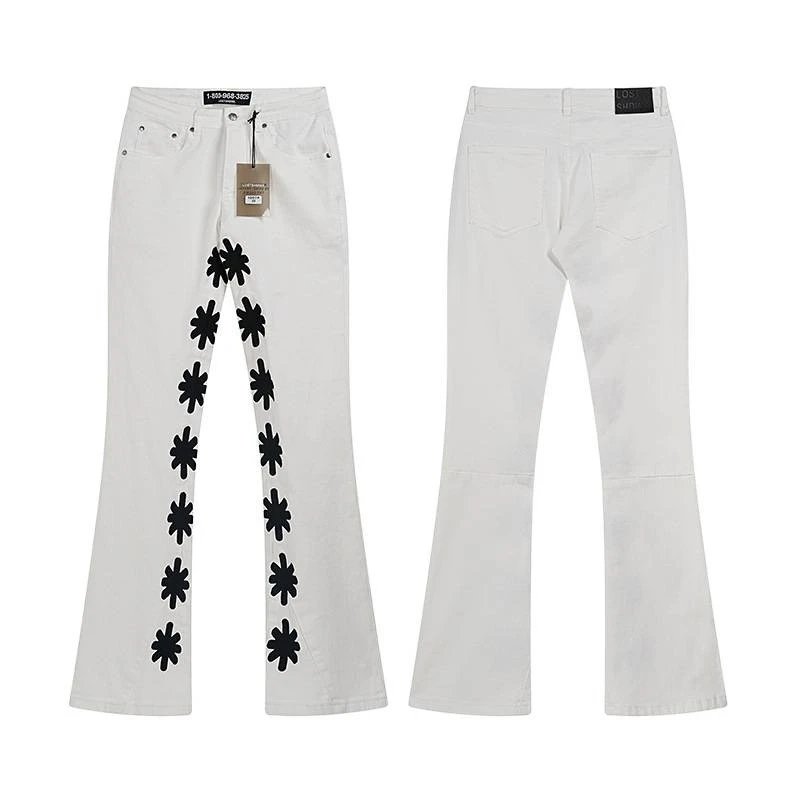 Unbranded Jeans Flared with floral appliqué image 5