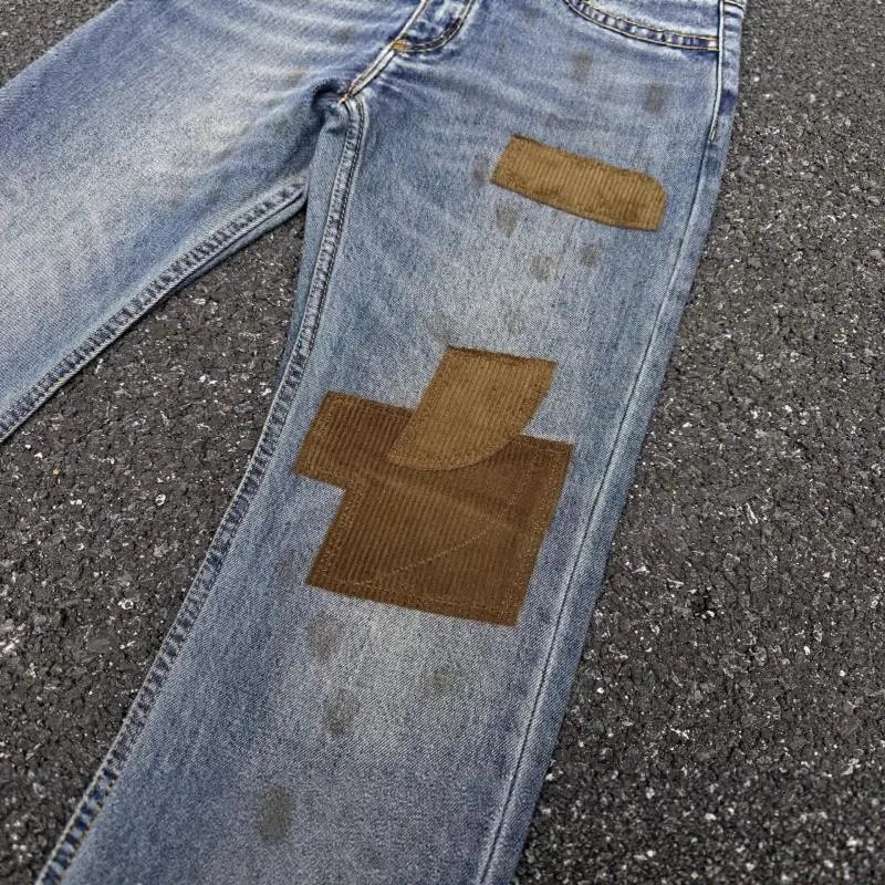 Enfants Riches Déprimés Jeans Washed patchwork flared with embroidered motif image 4