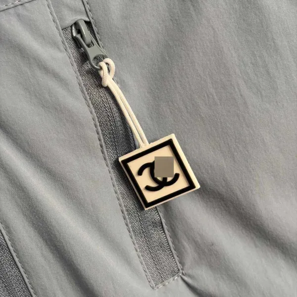 Chanel Hooded Vest Light Blue Technical Fabric with CC Logo Outerwear.vest - 6