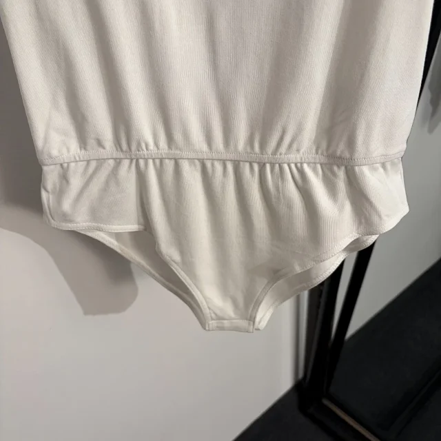 Alaïa Underwear Logo-print scoop-neck bodysuit product detail image 5