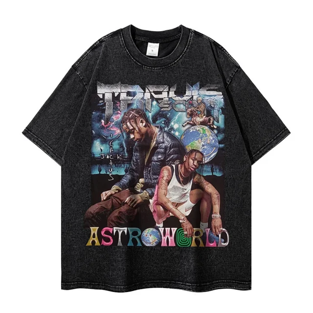 Unbranded T-Shirts Washed graphic print oversized T-shirt product detail image 8
