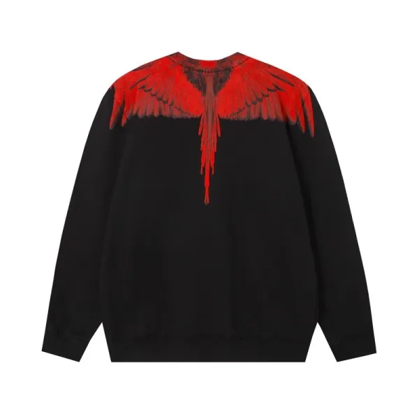 Design Feather Necklace Print Black Hoodie - 18