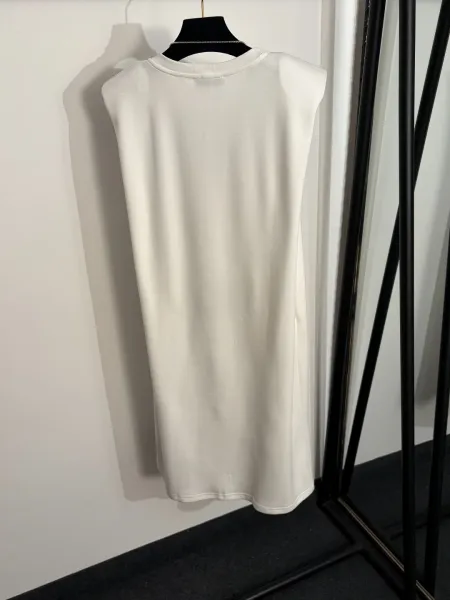 Prada Re-Nylon Mini Chain Bag White Sleeveless Dress - 4