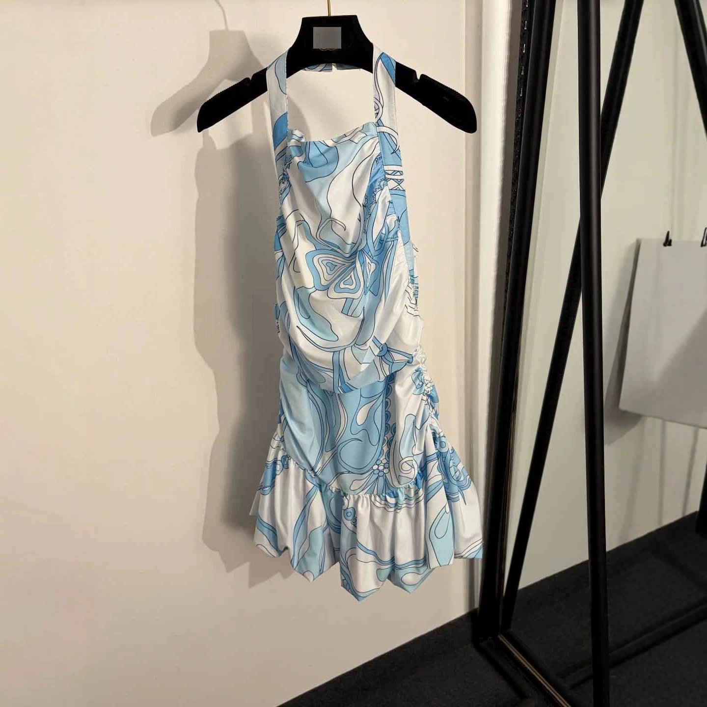 Blue White Printed H