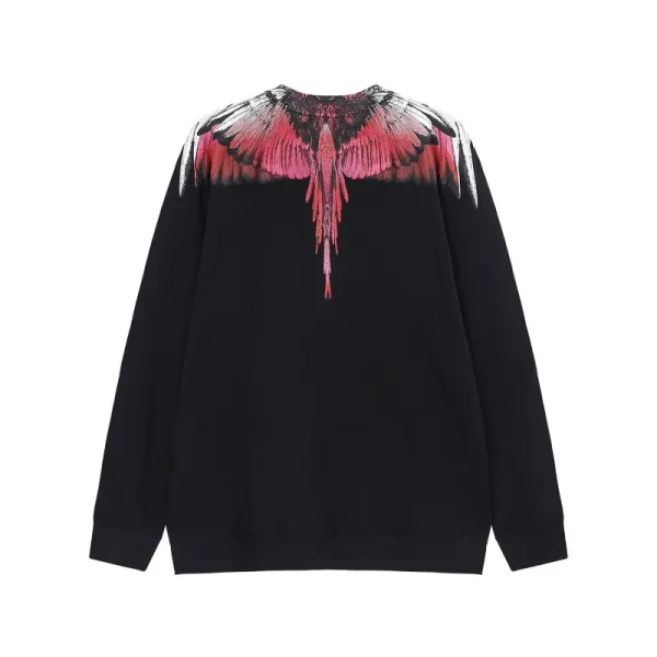 Design Feather Necklace Print Black Hoodie - 48