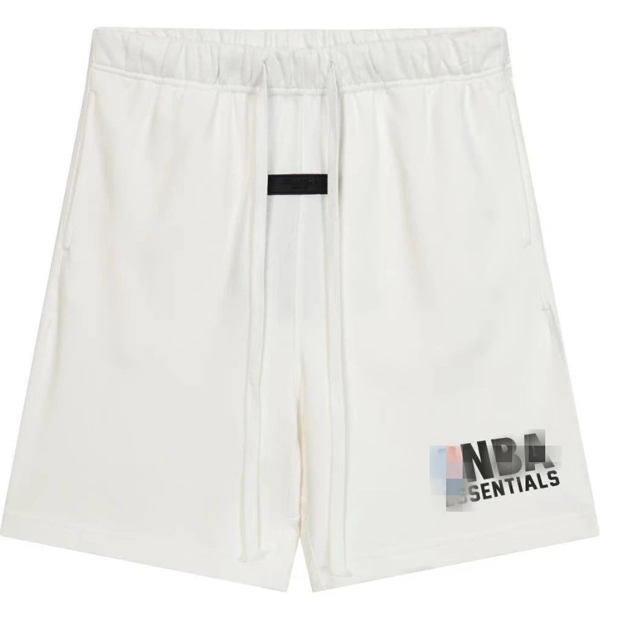 NBA Essentials Logo Print Drawstring Shorts White