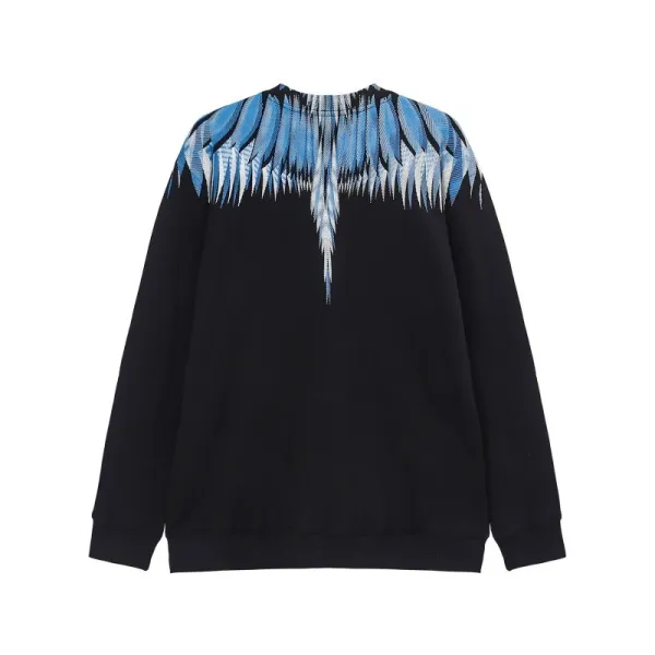 Design Feather Necklace Print Black Hoodie - 61