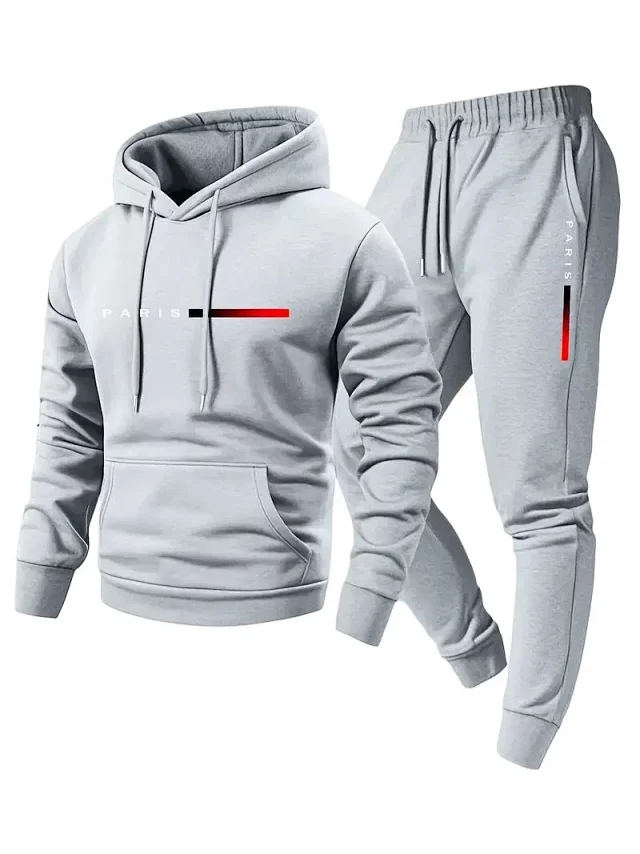 Unbranded Matching Sets Hooded Paris Graphic Sweatshirt and Jogger Set product detail image 12