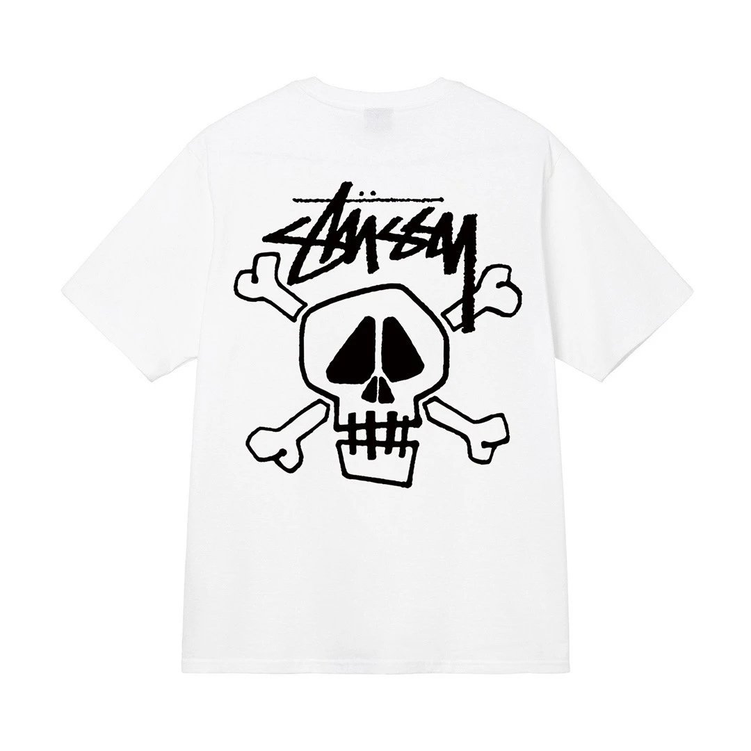 Stüssy T-Shirts Short-Sleeve Graphic Print T-Shirt — White [One Piece]