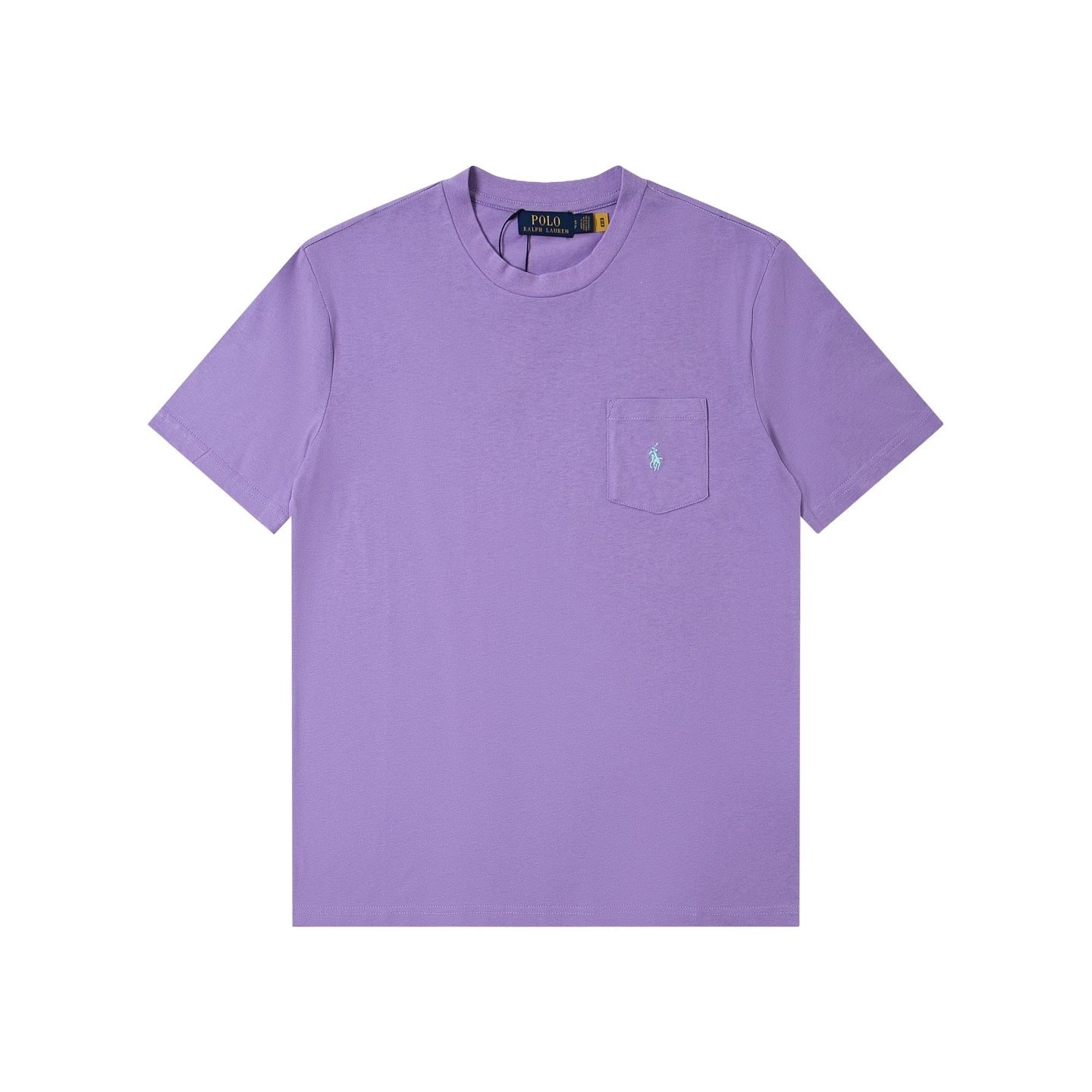 Polo Ralph Lauren T-Shirts Crew Neck Pocket T-Shirt with Pony Embroidery — purple