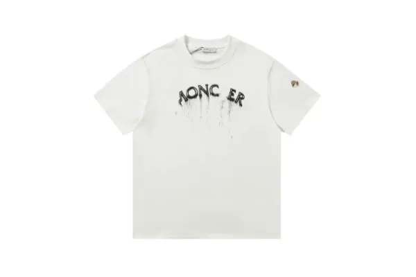 Moncler Logo Print White T-Shirt - 23
