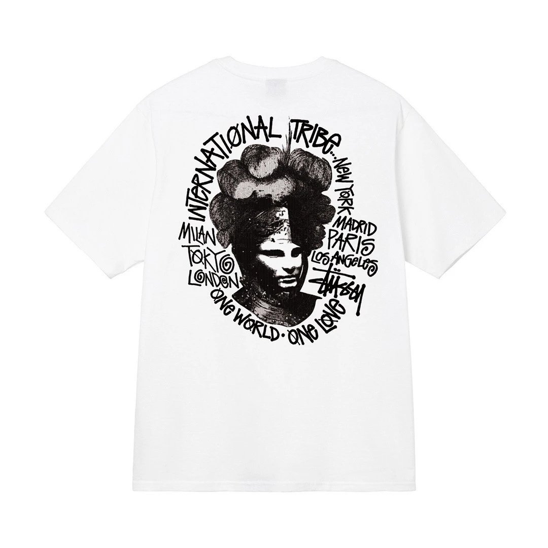 Stüssy T-Shirts Short-Sleeve Graphic Print T-Shirt — White [Character]