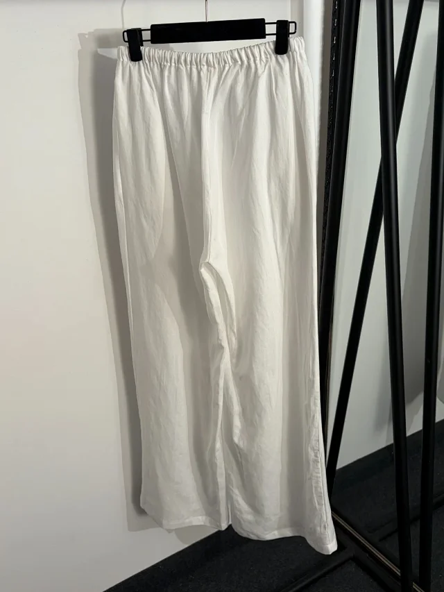 Unbranded Matching Sets Button-Up Shirt and Drawstring Trousers Set with Floral Cutwork Hem product detail image 6