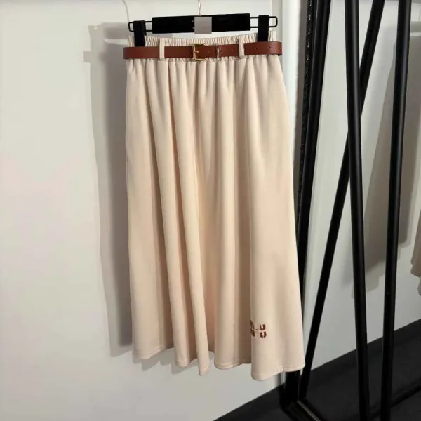 Design Polo Shirt and Skirt Set Beige Casual Set - 6