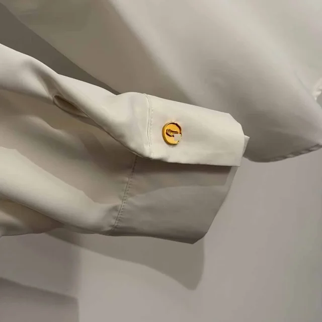 Unbranded Shirts Long-sleeve collared shirt with metal dove ornament product detail image 8