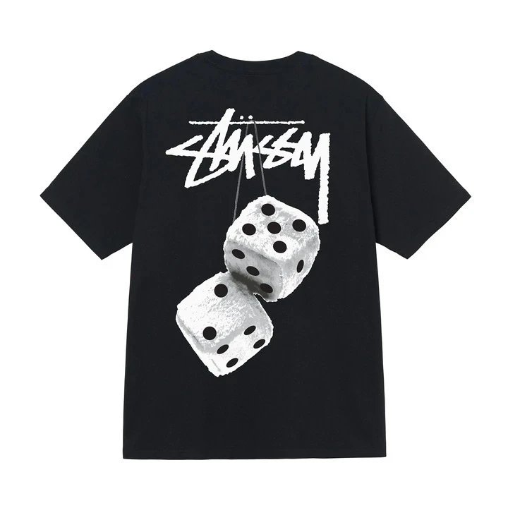 Stüssy T-Shirts Short-Sleeve Graphic Print T-Shirt — Black [Dice]