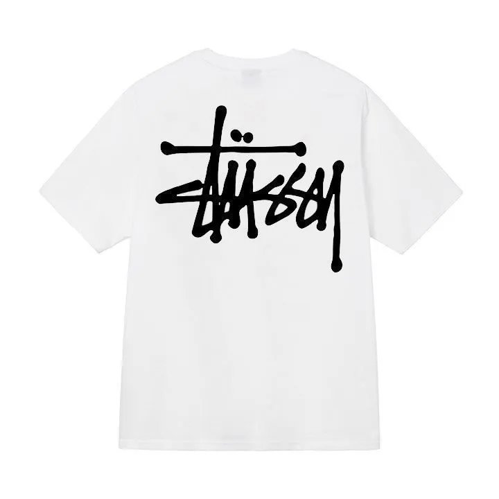 Stüssy T-Shirts Short-Sleeve Graphic Print T-Shirt — White [Basic Style]