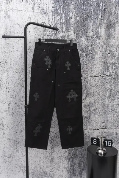 Chrome Hearts Cross Patch Distressed Denim Jeans - 28