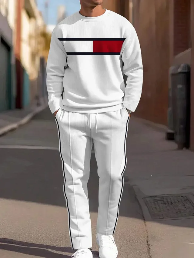 Unbranded Tracksuits Crewneck sweatshirt and striped trousers set product detail image 22