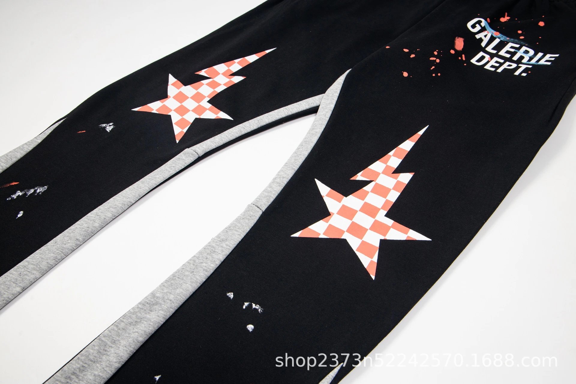 Gallery Dept. Paint Splatter Star Sweatpants Gray - 14