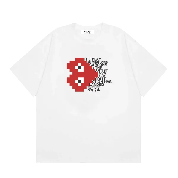 Comme des Garçons Play Heart Eyes Pink T-Shirt - 12