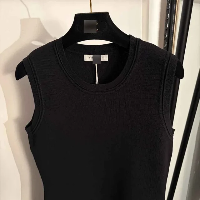 Unbranded Dresses Sleeveless Knit Dress with Rhinestone Fringe Hem product detail image 4