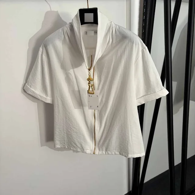 Unbranded Matching Sets Short-Sleeve Zip Shirt and Wide-Leg Trousers Set product detail image 3