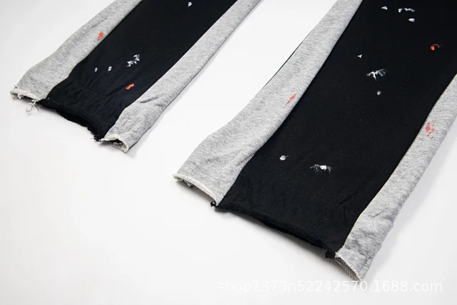 Galerie Dept. Trousers Paint-splatter graphic jogger with checkerboard star print and contrast side panels product detail image 20