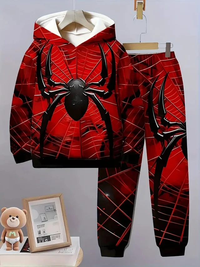 Unbranded Tracksuits Children's hooded graphic sweatshirt and jogger set product detail image 19
