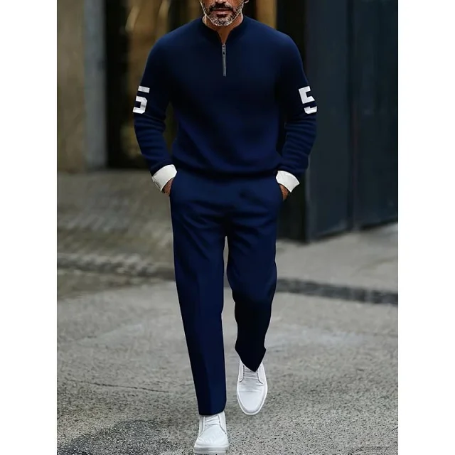Unbranded Tracksuits Men's Half-Zip Printed Tracksuit Set product detail image 6