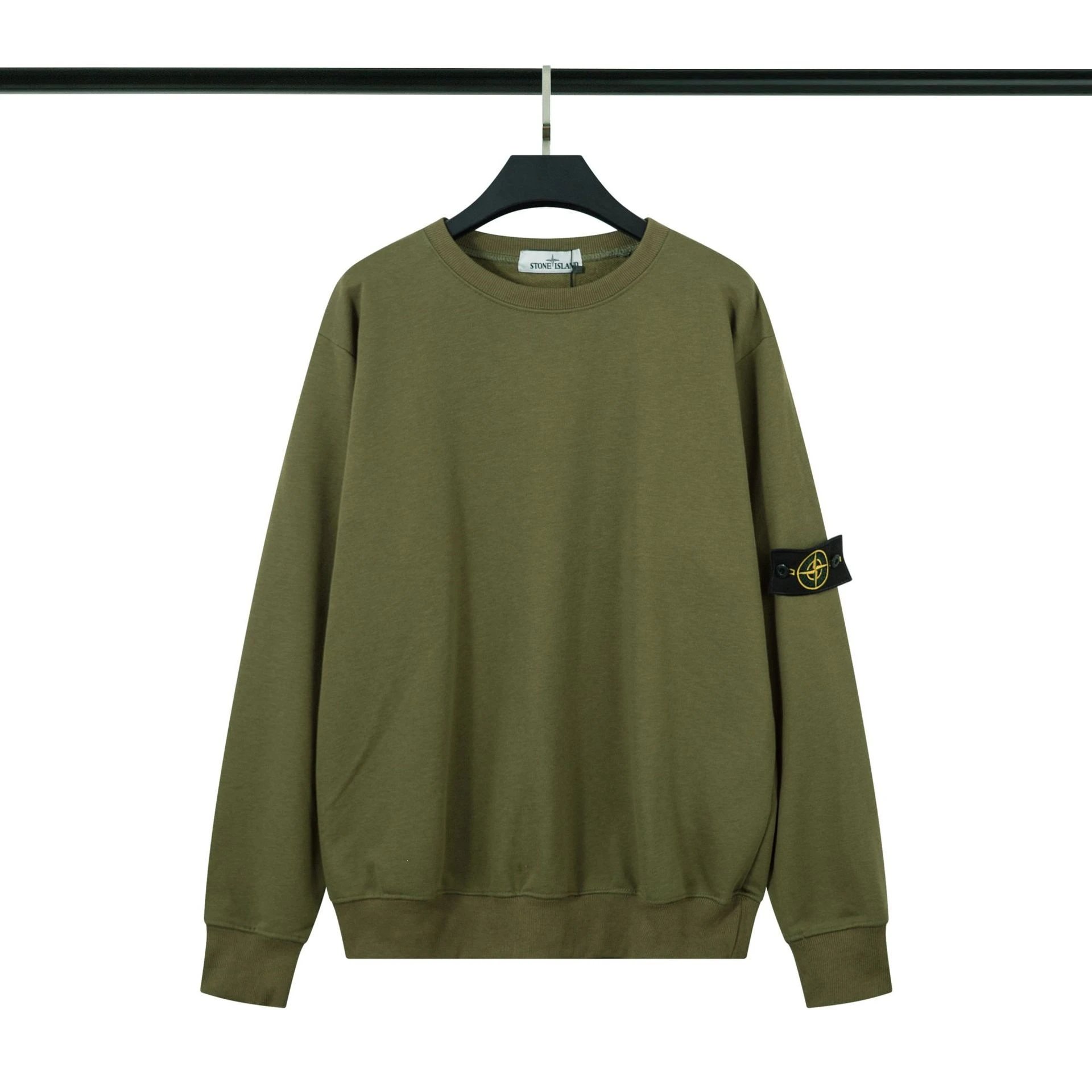 Stone Island Hoodies & Sweatshirts Crewneck Sweatshirt with Compass Badge — army green