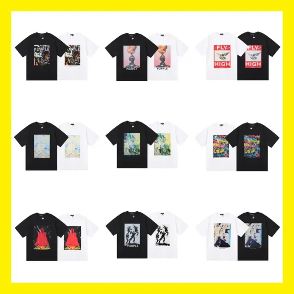 Purple Brand Purple Gang Red Frame Graphic T-Shirt Black - 4