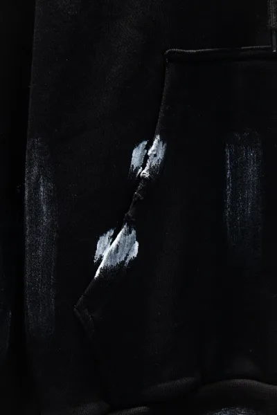 Chrome Hearts Distressed Cross Hoodie Black - 8