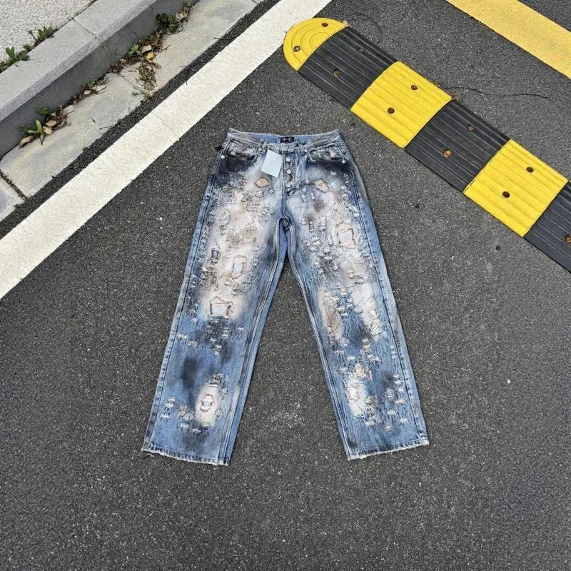 Distressed Denim Blu