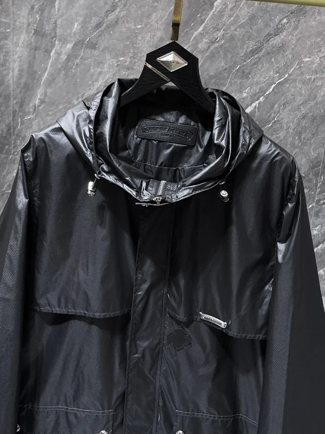 Chrome Hearts Jackets Hooded cross-patch nylon jacket product detail image 4