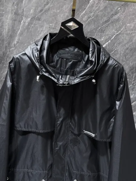 Chrome Hearts Hooded Windbreaker Black Outerwear - 6