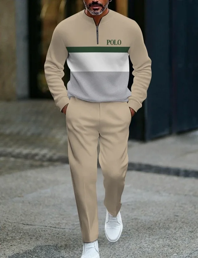 Unbranded Matching Sets Men's Half-Zip Pullover and Trousers Set product detail image 8