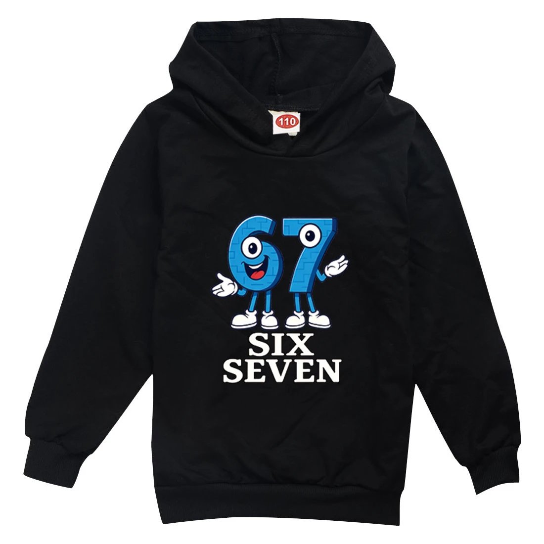 Unbranded Hoodies & Sweatshirts Children's hooded sweatshirt with Six Seven graphic print image 2