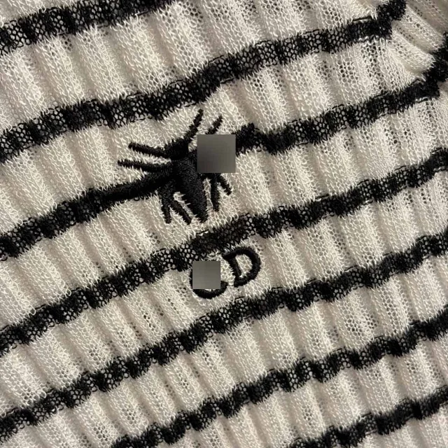 Unbranded Matching Sets Rib-knit cardigan and camisole set with bee embroidery product detail image 9
